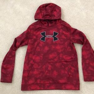 Boys Under Armour red hooded sweatshirt